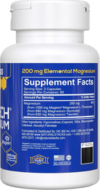 MagTech Magnesium Supplement - 3 Forms of Magnesium: Magtein L-Threonate, Glycinate & Taurate - 200mg Chelated Magnesium Complex - Supports Relaxation & Brain Health - 180 Capsules