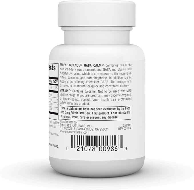 Source Naturals Serene Science GABA, 125 mg, Orange Flavored* - 30 Lozenges