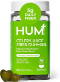 HUM Celery Juice Fiber Gummies for Adults, First Prebiotic Celery Juice Gummy, Gluten Free Fiber Supplement Supports Detoxification, Gut Health, Greens Gummies, Chlorophyll & Prebiotic Fiber, 60 Count
