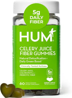 HUM Celery Juice Fiber Gummies for Adults, First Prebiotic Celery Juice Gummy, Gluten Free Fiber Supplement Supports Detoxification, Gut Health, Greens Gummies, Chlorophyll & Prebiotic Fiber, 60 Count