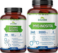 Zazzee 40:1 Ratio Myo and D-Chiro Inositol Supplement for Women | D-Chiro and Myo Inositol Capsules for Cycle Regulation Ovarian Support & Overall Hormone Balance for Women - Vegan & ISO Lab Tested