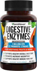 FarmHaven Digestive Enzymes with 18 Probiotics & Herbs | Papaya, Bromelain, Protease & More for Lactose Absorption & Better Digestion | Helps Bloating, Gas, Constipation | Vegetarian, 60 Capsules