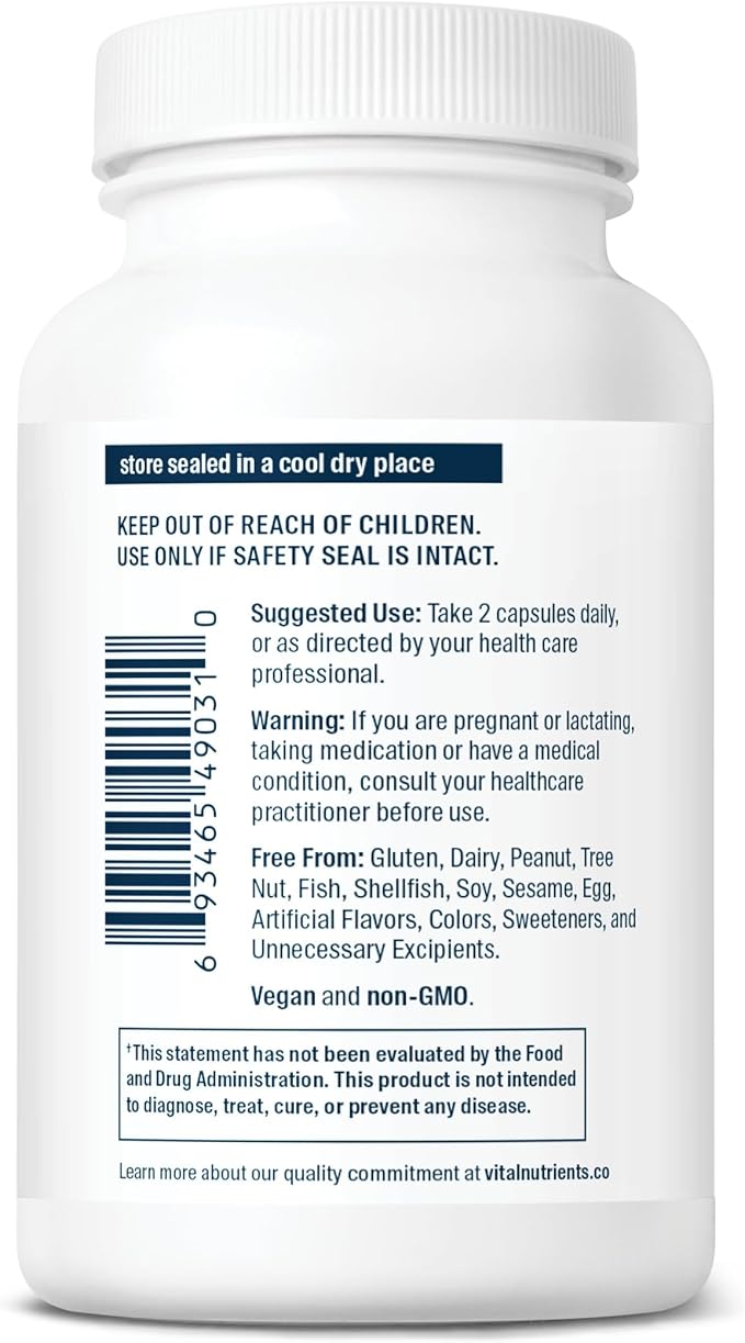 Vital Nutrients Cortisol Balance - Vegan Stress Relief Supplement - Cortisol Manager Supports Energy & Stress Levels - Ashwagandha & Magnesium for Relaxation - Gluten, Dairy, Soy Free - 90 Capsules