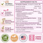Lovely Menopause Supplement + Hormone Balance + Weight Management, Hot Flashes, Mood Swings, Vaginal Health & Dryness | Black Cohosh, Dong Quai, Ashwagandha + Probiotics, Woman Supplement, 60 ct