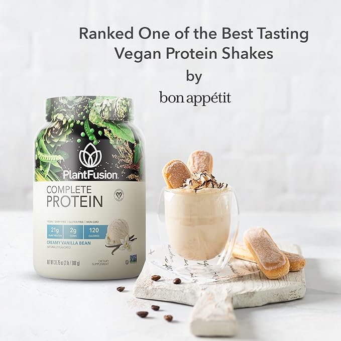 PlantFusion Complete Vegan Protein Powder - Plant Based Protein Powder with BCAAs, Digestive Enzymes and Pea Protein - Keto, Gluten Free, Soy Free, Non-Dairy, No Sugar, Non-GMO - Vanilla Bean 5lb Bulk