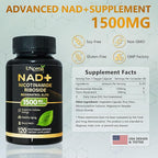 NAD Supplement 1500mg - Liposomal NAD+ Nicotinamide Riboside with Resveratrol, NAD Plus Boosting - Support Cellular Health, Stamina & Healthy Aging for Women & Men- Pack of 2