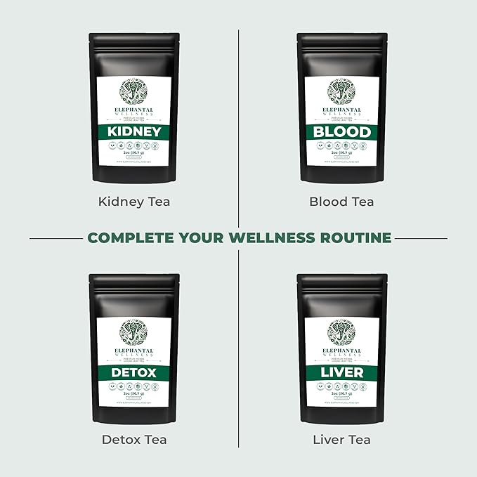 Elephantal Wellness Heart Herbal Tea – Herbal Loose Leaf Tea for Circulation & Cardiovascular Support with Hawthorn, Cinnamon, Ginger & Turmeric – Lightly Caffeinated Green Tea Blend, 2oz, 20 Servings
