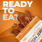 Old Fashioned Maple Bacon Jerky, Candied Jerky with 16g Protein Per Bag, Tender & Easy to Chew Fully Cooked Bacon, USA Made High Protein Carnivore Snacks (2 Bags)