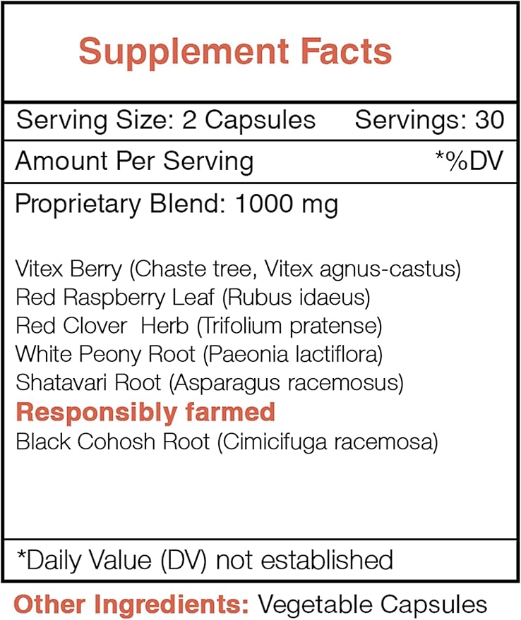 Secrets of the Tribe Pre-Conceive, 60 Capsules, 1000 mg, Vitex, Red Raspberry, Black Cohosh, Red Clover, White Peony, Shatavari. Getting Ready for Pregancy 60 Capsules
