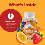 High Prebiotic Fiber Gummies for Kids - Dietary Fiber Supplements for Digestion & Constipation - Chicory Root Kids Immune Gummies - Non-GMO & Vegan Digestive Nutritional Supplements - 60 Count