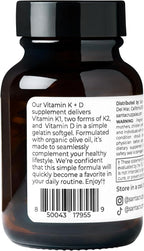 Santa Cruz Paleo Vitamin K2 + D3 Softgels, Daily Supplement with Organic Olive Oil, Includes Vitamin K1 & Two Forms of K2, Supports Heart & Bone Health, Gluten Free, Sugar Free, Paleo, Keto, 60 Count
