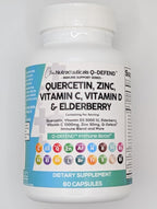 Q Defend Quercetin Supplement with Zinc Vitamin C Vitamin D Elderberry Turmeric Black Pepper Garlic Ginger Sea Moss Lysine Stinging Nettle Reishi Immune Support 60 Capsules Pack of 2 by Clean Nutra
