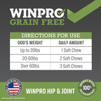 WINPRO Hip & Joint Supplement for Dogs - Plasma Powered Soft Chews for Joint Health & Mobility – Fast-Acting with Collagen & Natural Ingredients for Dogs of All Breeds – 60 Chews