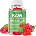 Saw Palmetto Gummies 600mg Saw Palmetto Supplement with Pumpkin Seed Oil, Biotin, Prostate Health Supplements for Men, Advanced DHT Blocker, Hair & Urinary Health Support, Raspberry Flavor, 60 Counts