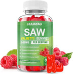 Saw Palmetto Gummies 600mg Saw Palmetto Supplement with Pumpkin Seed Oil, Biotin, Prostate Health Supplements for Men, Advanced DHT Blocker, Hair & Urinary Health Support, Raspberry Flavor, 60 Counts