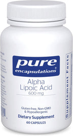 Pure Encapsulations Alpha Lipoic Acid 600 mg - ALA Supplement for Liver Support, Antioxidants, Nerve Health, Cardiovascular Health & Carbohydrate Support - Premium Alpha Lipoic Acid - 60 Capsules