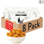 Flock Keto Chicken Skin Chips – Original Flavor, Low Carb, High Protein, Gluten-Free Chicken Crisps, Keto Snack, Low Carb Chips, Protein Crackers, Diet Snacks, 8-Pack (1oz)