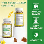 (2 Pack) 9 in 1 Mullein Gummies for Lung Cleanse & Lymphatic Drainage*, Extra Strength Mullein Leaf Extract w/Quercetin, Bromelain, Elderberry & Marshmallow for Respiratory & Immunity,Vegan,120 Count