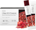 Korean Collagen Jelly Sticks - 25 Pomegranate Flavored Marine Collagen Peptide Snacks for Anti-Aging- Collagen Protein Sugar-Free, Travel Packs for Hair & Nail Strength