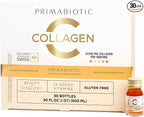 PRIMABIOTIC Liquid Collagen - High Collagen Content [10,000 Mg] Per Serving - Hydrolyzed Collagen and 12 Vitamins - Gluten Free- 900 Ml - Pack of 30 Bottles x 30 Ml (1)