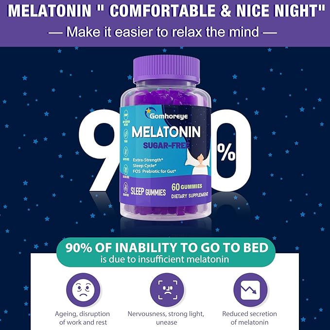 Melatonin Gummies 30mg for Adults - Maximum Strength Melatonin Gummies for Relaxation & Soothing, Exogenous Melatonin Supplement with FOS for Immune, Gut Health and pH Balance, Sugar Free -120 Counts