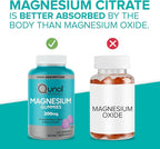 Qunol Magnesium Gummies for Adults, 200mg Elemental Mg (from 1,750mg Magnesium-Citrate),High Absorption Mg-Supplement,Supports Nerve,Bone & Muscle Health,Vegetarian,120 Count(Pack of 2)