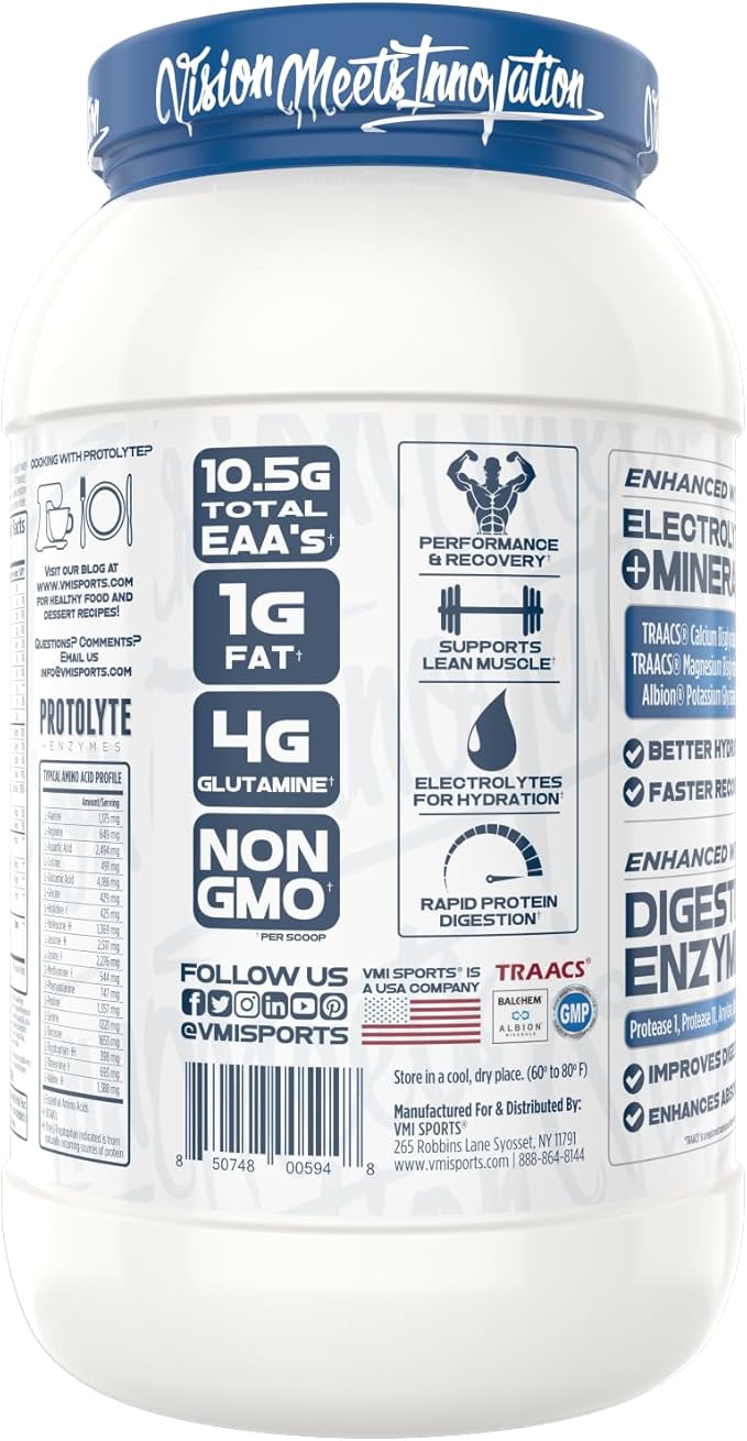 VMI Sports | ProtoLyte Whey Isolate Protein Powder | Low Calorie Whey for Weight Loss and Muscle Gain | Digestive Enzymes | Non-GMO (1.6 lb, Peanut Butter Cookies and Cream)