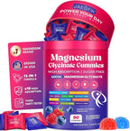 Magnesium Glycinate Gummies 1000mg – x2 High Absorption Magnesium Gummies for Women, Men & Kids – Sugar Free Vegan Supplement with CoQ10