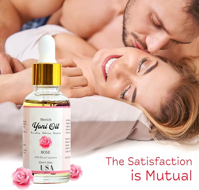 MERICH Natural Yoni Oil for Women | pH Balancing Vaginal Detox Oil, Rose | Rejuvenating Formula for Dark Spots & Ingrown Hair | Odor Eliminator & Gentle Cleansing Feminine Care | 1 oz