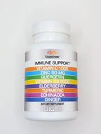 8 in 1 Immune Support with Quercetin Zinc 50mg Vitamin C 1000mg Vitamin D3 5000 IU and Elderberry Echinacea Ginger for Adults Kids - VIT D Supplement Veg Capsules