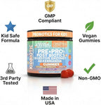 Clean Nutra Kids Probiotics Gummies with Prebiotics, Postbiotics, Digestive Enzymes, Akkermansia, Boswellia Serrata, Turmeric, Chicory – 60 Count – Plant-Based Supplement for Kids – PeachPop Flavor