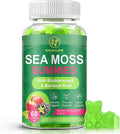 Organic Sea Moss Gummies, Natural Irish Sea Moss with Bladderwrack,Burdock Root,Black Cumin Seed for Immune, Thyroid and Detox Support, Gluten-Free, Vegan - 60 Gummies