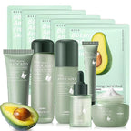 Avocado Skin Care Set - 11PCS Skincare Gift Set with Facial Cleanser, Toner, Serum, Eye Cream, Lotion, Face Cream and Moisturizing Facial Masks - Korean Skin Care Kit for All Skin Types