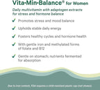 PURE SYNERGY Vita·Min·Balance | Multivitamin for Women with Iron | Women’s Daily Multivitamin Made with Organic Whole Foods | for Balanced Energy and Stress Support (60 Tablets)