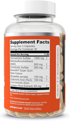 Essential Elements Glucosamine Chondroitin MSM Boswellia Serrata Hyaluronic Acid Supplement Joint Support Antioxidant Supplement for Flexibility - 180 Capsules (2-Pack)