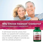 Swanson Cranberry 20:1 Juice Concentrate Urinary Tract and Kidney Health Supplement for Women and Adults Seeking Bladder Support with Vitamins C & E (180 Softgels, 2 Pack)