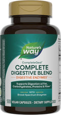 Nature's Way CompleteGest, Complete Digestive Blend, Vegan Enzymes, Supports Digestion of Fat, Carbohydrates, Proteins & Fiber*, 180 Capsules (Packaging May Vary)