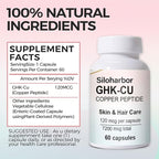GHK-Cu Copper Peptide Supplement, 120mcg High-Purity Supplement for Skin & Hair, Enteric-Coated for Maximum Absorption, Vegan & Gluten-Free (60 Count)