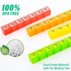 Large Monthly Pill Organizer, XL 4 Weeks Pill Box,28 Day Pill Cases Organizerd by Week,Big Compartment Pill Container with Dust-Proof,for Pills/Vitamin/Fish Oil/Supplements,by Yaklim (ROYG)