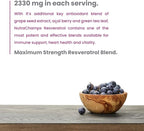 NutraChamps Resveratrol Supplement, Extra Strength Formula for Healthy Aging, Immune Support, 60 Vegan Capsules with Trans-Resveratrol, Green Tea Leaf, Acai Berry & Grape Seed Extract