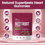 VivoNu Beet Root Gummies 8-in-1 Premium Energy Supplement with CoQ10, Beetroot Extract, Grape Seed Extract, Black Pepper Extract, Vitamins C & B12, L-Arginine & L-Citrulline
