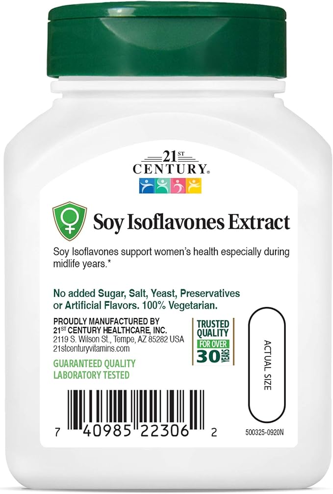 21st Century Soy Isoflavones Veg Capsules, 60Count (Pack of 2)