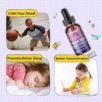 Kids Magnesium Liquid Drops-Magnesium Glycinate Liquid for Kids Supplement-w/L-theanine, Omega-3, Vitamin B6, D3 - for Sleep, Relaxation, Brain, Bones - Pineapple Flavor, 2 Fl Oz