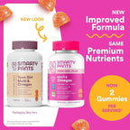 SmartyPants Teen Girl Multivitamin Gummies, Omega 3 (DHA/EPA), Vitamin C, D3, B12, Vitamin A, K & Zinc, Biotin to Support Hair, Skin & Nails, Gluten Free, 60 Count (30 Day Supply)