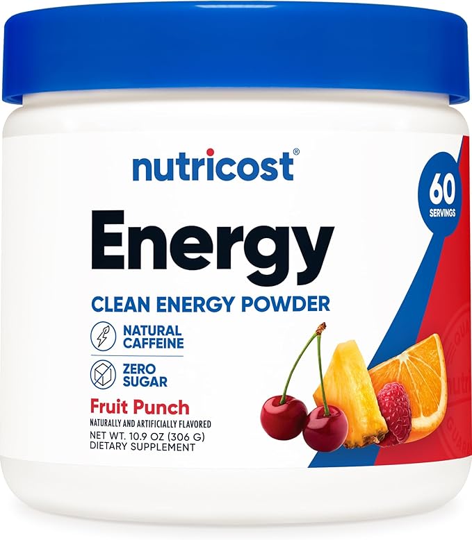 Nutricost Energy Complex (Fruit Punch) (60 Servings) - Clean Energy Powder, 300g Dietary Supplement