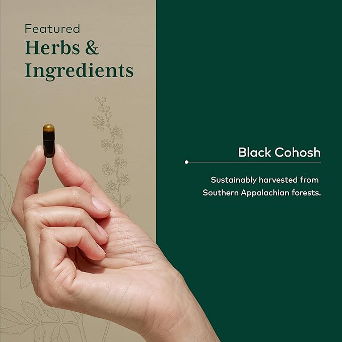 GAIA HERBS PRO Black Cohosh PRO - Healthy Perimenopause & Post Menopause Support Supplement* - Women's Health Supplement with Black Cohosh Root Extract - Vegan - 60 Liquid Phyto-Caps (60 Servings)