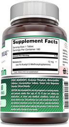 Amazing Formulas Melatonin Supplement | Unflavored | 12 Mg Per Serving | 180 Tablets | Non-GMO | Gluten-Free | Made in USA