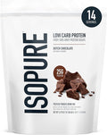 Isopure Low Carb 100% Pure Whey Isolate Protein Powder, Gluten Free, With Vitamins, Dutch Chocolate, 25g Protein Per Serving, 1 Lb, 14 Servings (Packaging May Vary)