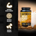 Jacked Factory Authentic ISO Whey Protein Isolate Powder - Low Carb, Non-GMO Muscle Building Protein w/No Fillers, Post Workout Recovery - 30 Servings, Vanilla Oatmeal Cookie