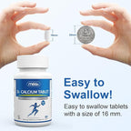 Calcium-Supplement Vitamin-D3 1200-mg Magnesium-Mini - 186Tablets Unflavored Slow Release Bone Health Women and Men Dietary Supplement Easy to Swallow Sugar Free